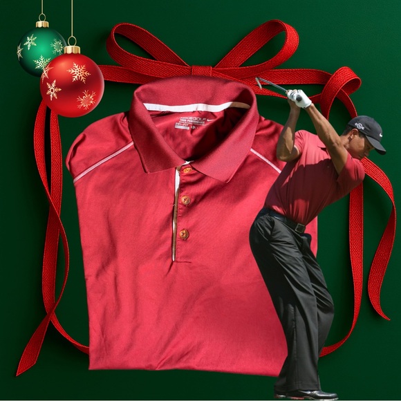 Excellent Men’s Nike DRi-FIT Golf Tour Performance Polo in Red - Large - Picture 7 of 7